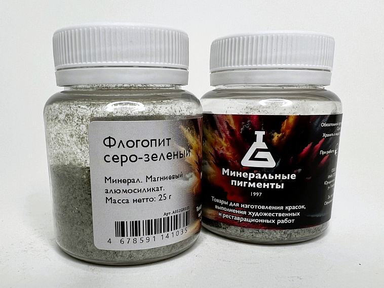 Пигмент "Минеральные пигменты" банка 25 г Флогопит серо-зелёный 606x758